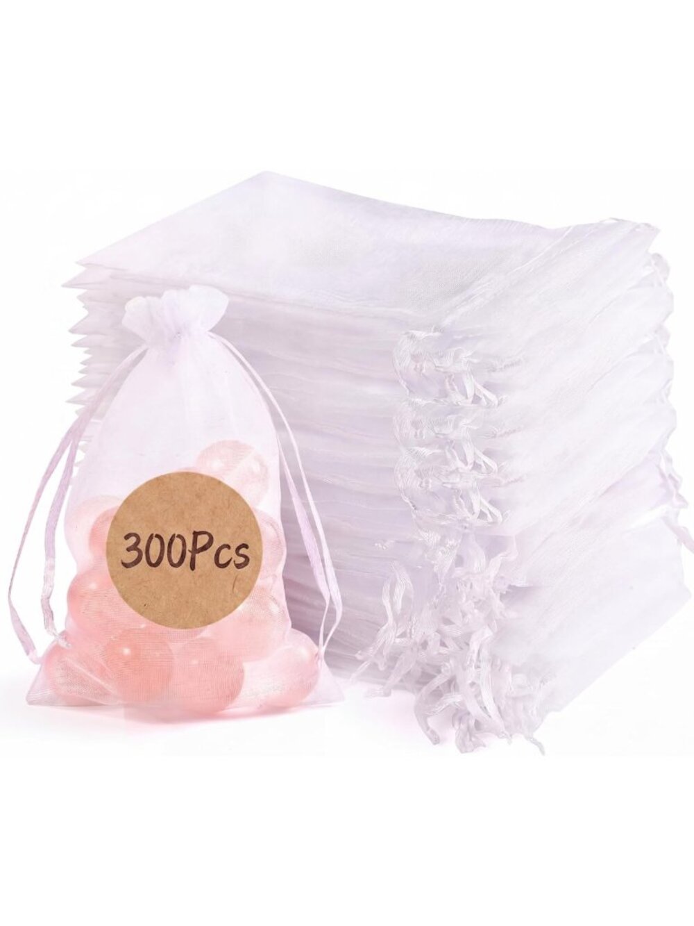 300pcs 4x6 Organza Drawstring Bags for Jewelry, Gifts & Party Favors - Bulk Set